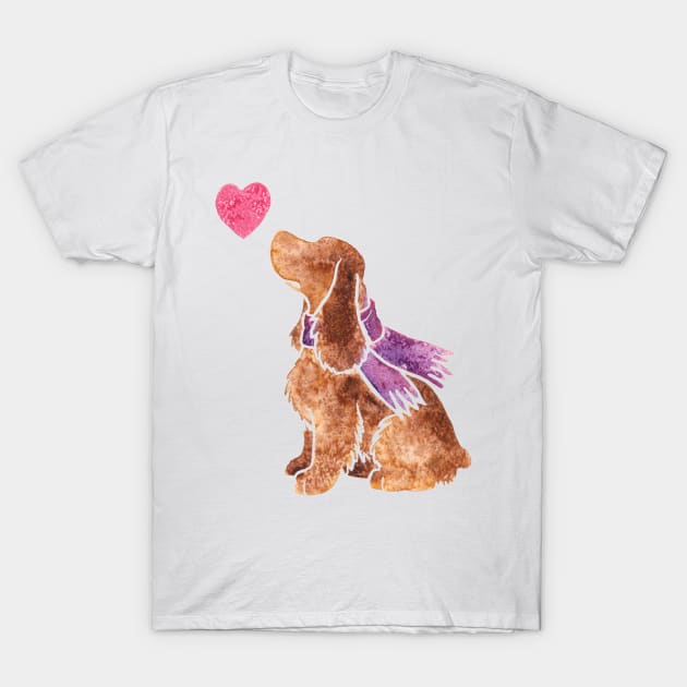 Watercolour Cocker Spaniel T-Shirt by animalartbyjess